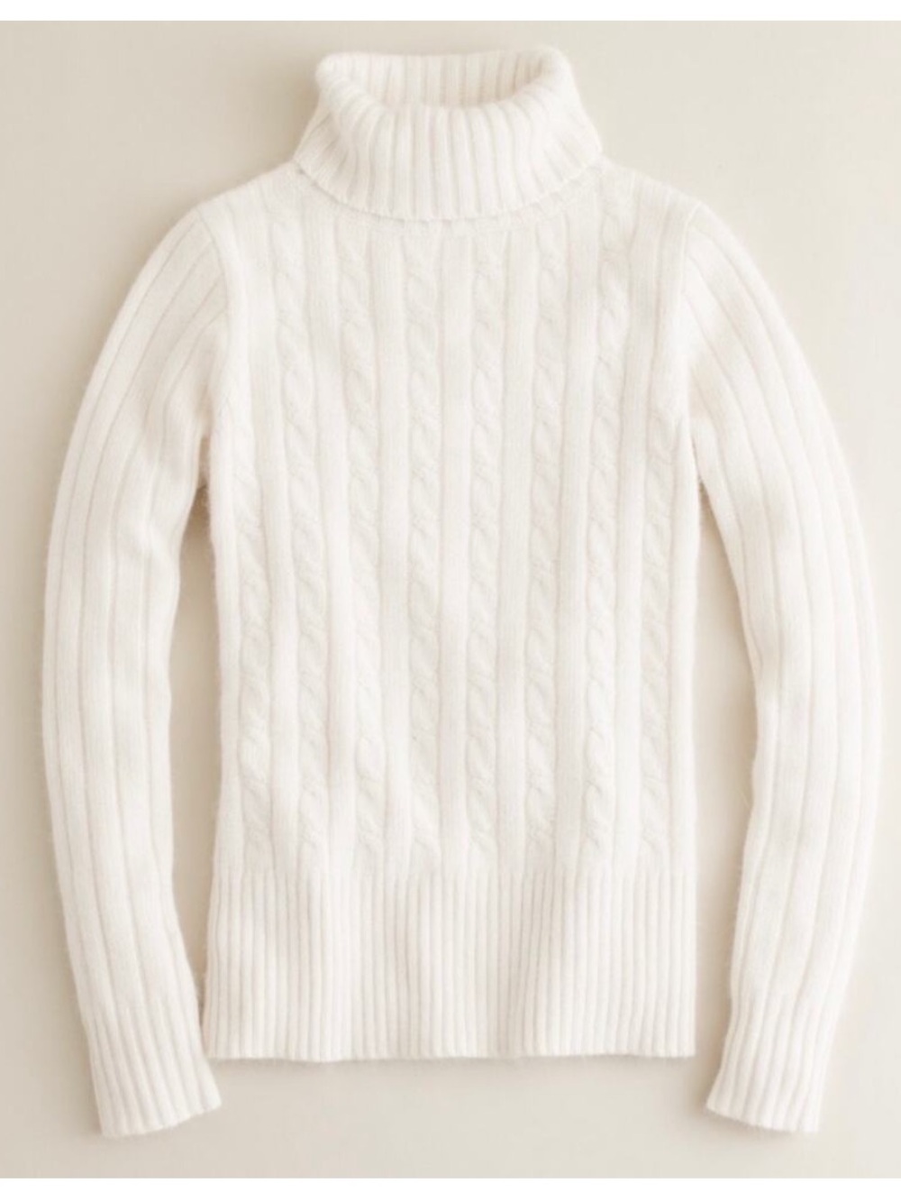 J Crew Cambridge Chunky Cable Knit Roll neck Soft Wool Angora blend XXS